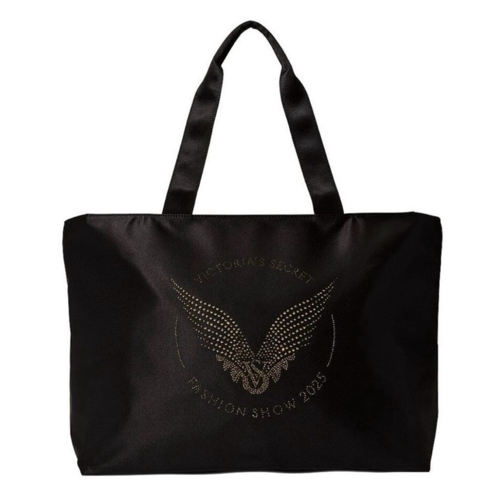 Victoria's Secret Black Tote with Gold Studded Wing Design